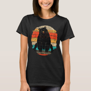 Retro Brown Bear Nature Wildlife Forest Animal Be T-Shirt