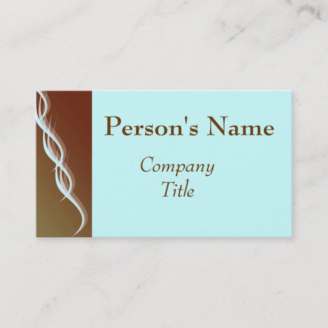 Retro Brown & Blue Business Card (Front)