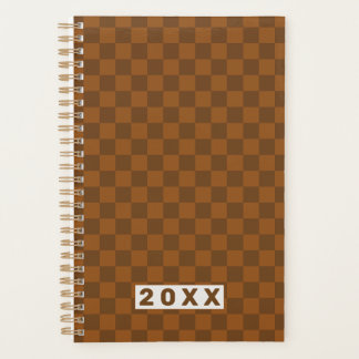 Retro Brown Checkerboard 2026 Planner