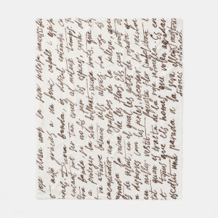 Retro Brown Ink Manuscript Texture Fleece Blanket