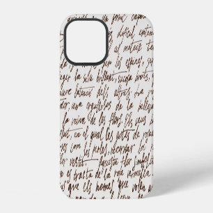 Retro Brown Ink Manuscript Texture iPhone 12 Case