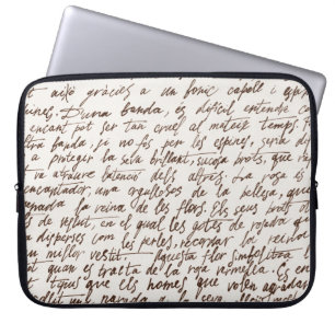 Retro Brown Ink Manuscript Texture Laptop Sleeve