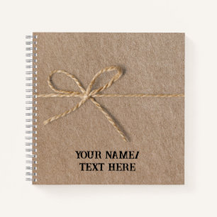 Retro brown paper with string - editable text not notebook