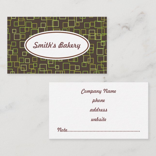 Retro Brown Pattern Business Card (Front/Back)