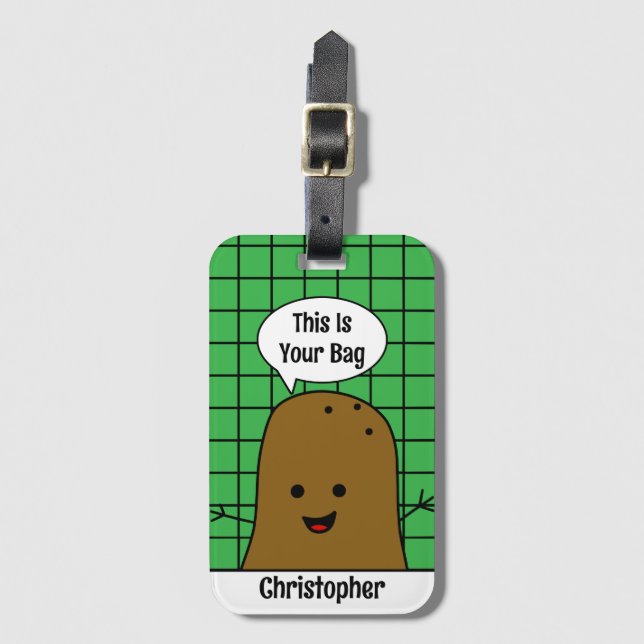 Retro, Brown Potato, Your Bag, Custom Luggage Tag (Front Vertical)