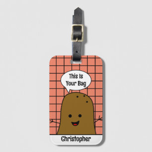 Retro, Brown Potato, Your Bag, Custom Luggage Tag