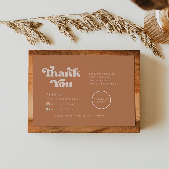 Retro Brown sugar Thank you package insert card (Creator Uploaded)