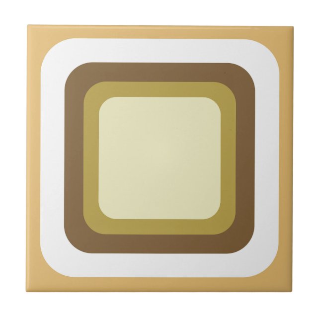 Retro Brown Whte Ceramic Tile (Front)