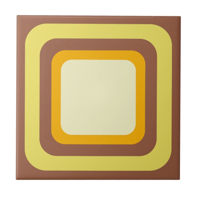 Retro Brown Yellow Orange Beige Ceramic Tile (Front)