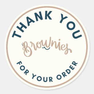 Retro Brownies thank you for your order Classic Round Sticker