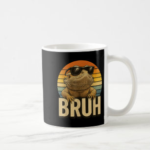 Retro Bruh Bearded Dragon Funny Lizard Vintage  Coffee Mug