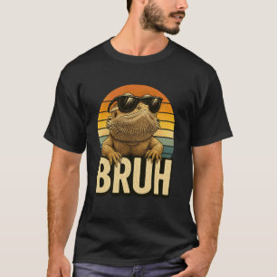 Retro Bruh Bearded Dragon Funny Lizard Vintage T-Shirt