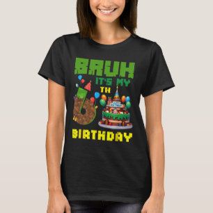 Retro Bruh It's My 6th Bday Pixel Cake Gamer 6 Yea T-Shirt