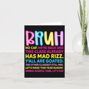 Retro Bruh We Back No Cap Bruh Were Back Teachers  Card