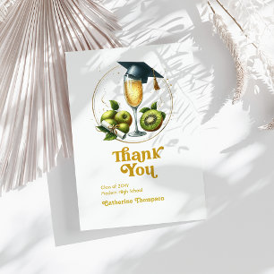 Retro Brunch Graduation Photo Thank You Card