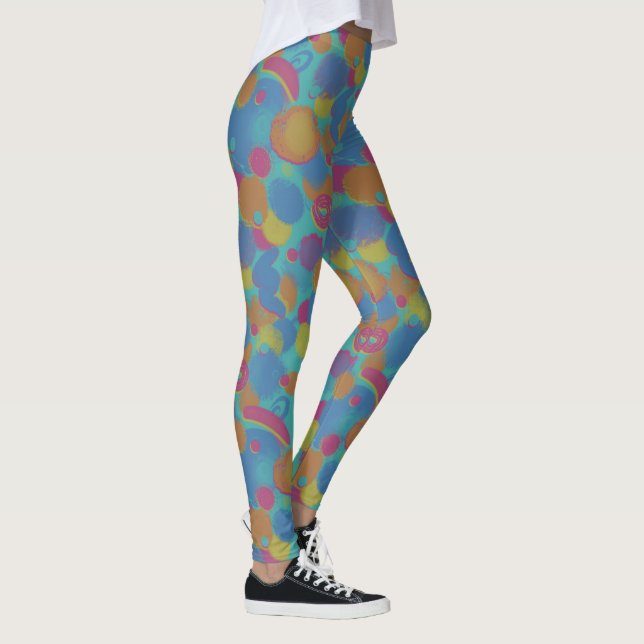 Retro Brush Pattern Leggings (Right)