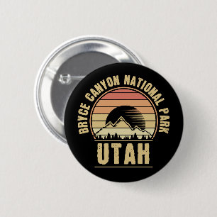 Retro Bryce Canyon National Park Utah 6 Cm Round Badge