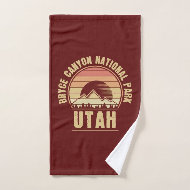 Retro Bryce Canyon National Park Utah Hand Towel (Hand Towel)