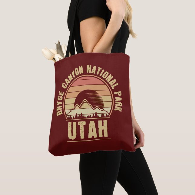 Retro Bryce Canyon National Park Utah Tote Bag (Close Up)