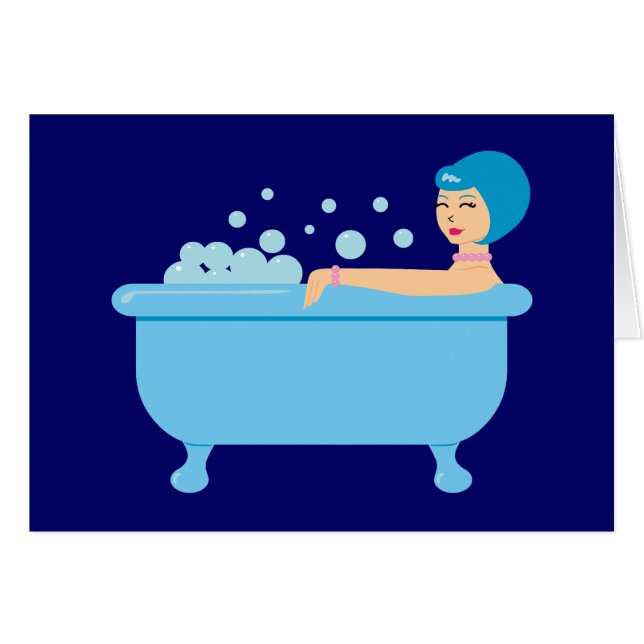 Retro Bubble Bath Girl (Front Horizontal)