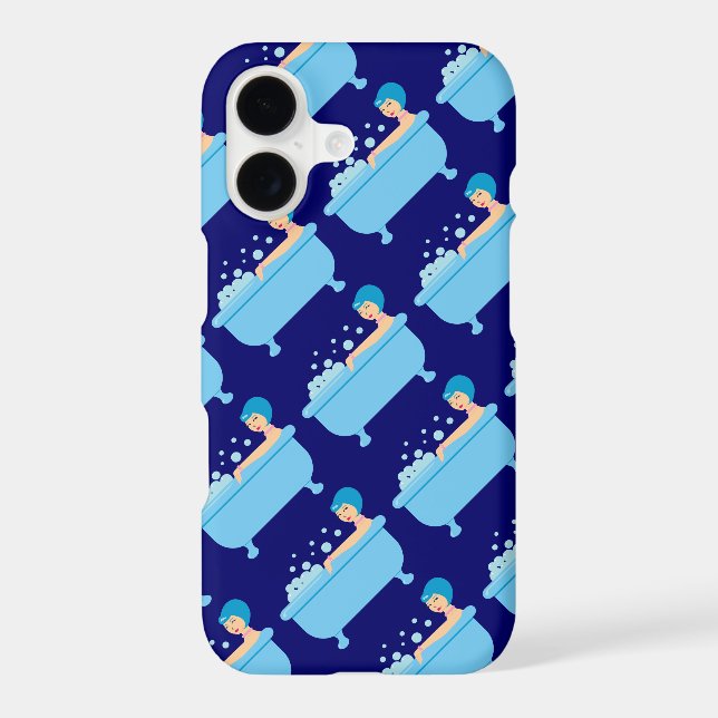 Retro Bubble Bath Girl iPhone Case (Back)