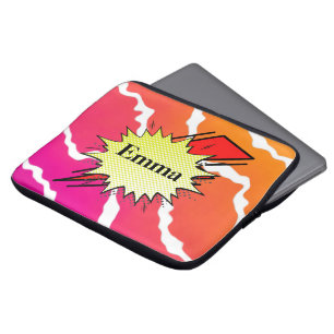 Retro bubble color comic laptop sleeve