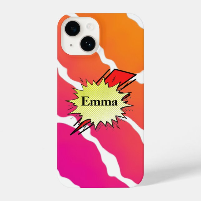 Retro Bubble Comic Pop Colorful Abstract Design iPhone Case (Back)