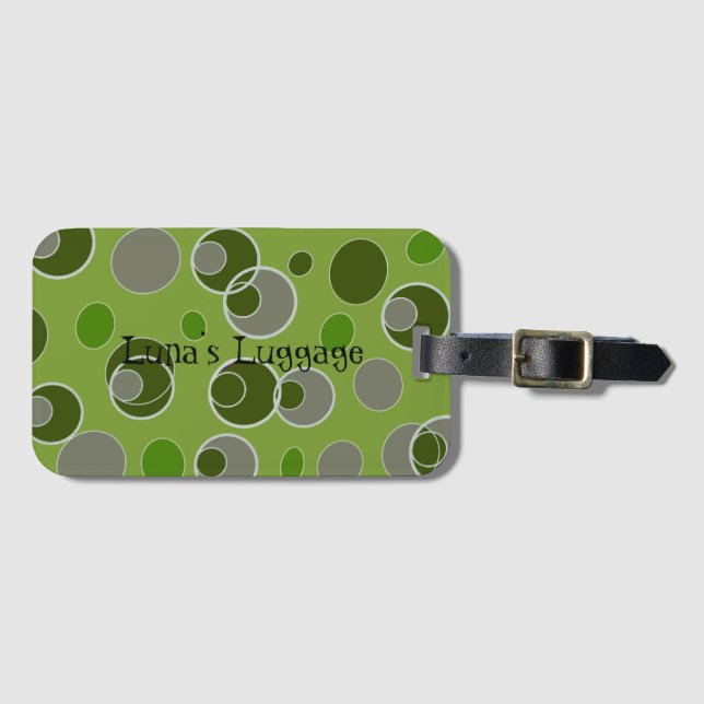 Retro Bubble Pattern Luggage Tag (Front Horizontal)