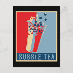 Retro Bubble Tea Gift Men Bubble Tea Boba Tea Postcard