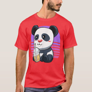 Retro Bubble Tea Panda Lover Kawaii Anime Funny Cu T-Shirt