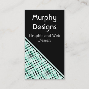 Retro Bubbles Business Card, Green Card