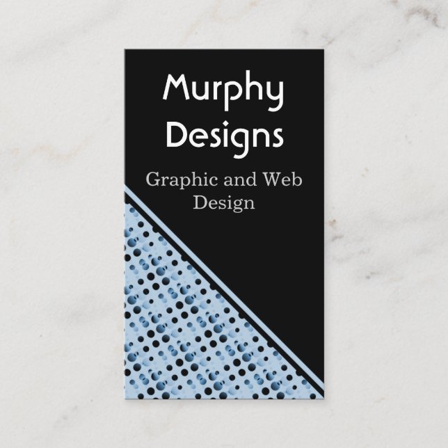 Retro Bubbles Business Card, Light Blue Business Card (Front)