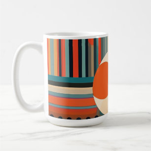 Retro Bubbles Circles and Stripes 338 Coffee Mug