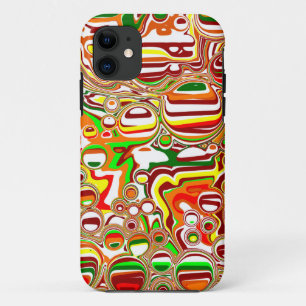 Retro Bubbles Digital Art    iPhone 11 Case