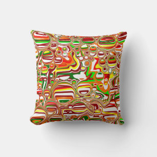 Retro Bubbles Digital Art   Cushion