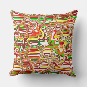 Retro Bubbles Digital Art  Cushion
