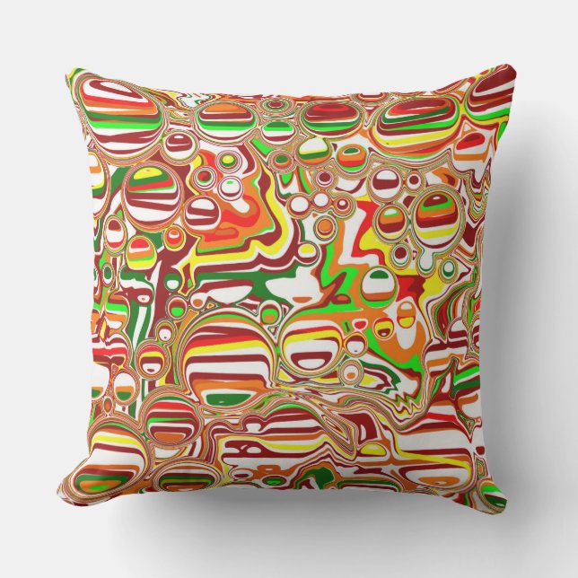 Retro Bubbles Digital Art  Cushion (Front)