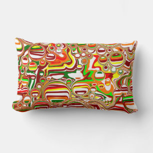 Retro Bubbles Digital Art  Lumbar Cushion