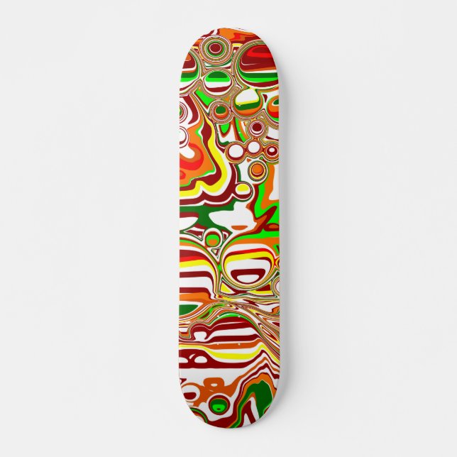 Retro Bubbles Digital Art    Skateboard (Front)