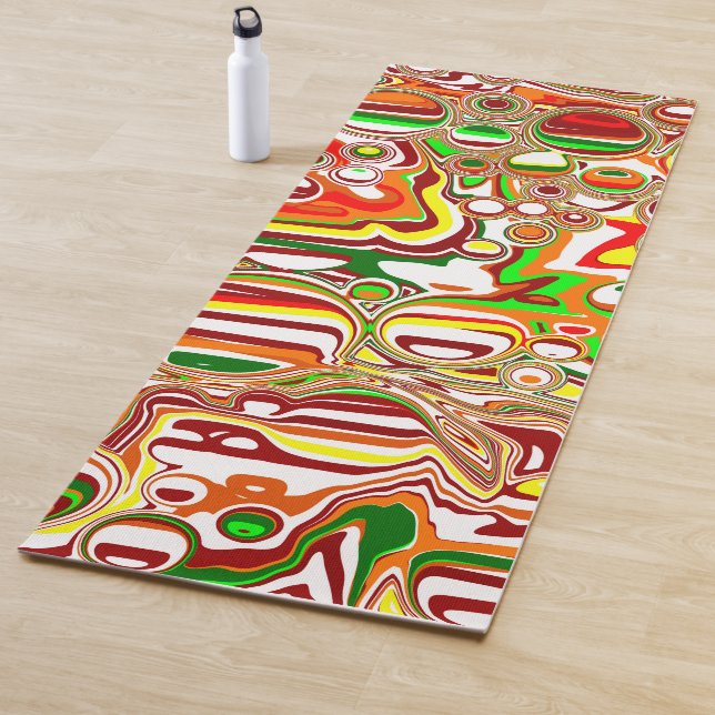 Retro Bubbles Digital Art   Yoga Mat (In Situ)