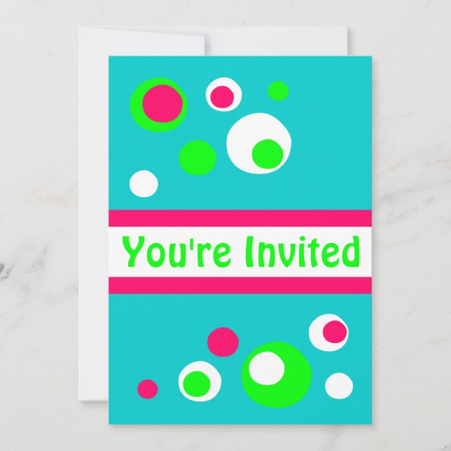 Retro bubbles invitation (Front)