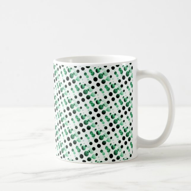 Retro Bubbles Mug, Clover Green Coffee Mug (Right)