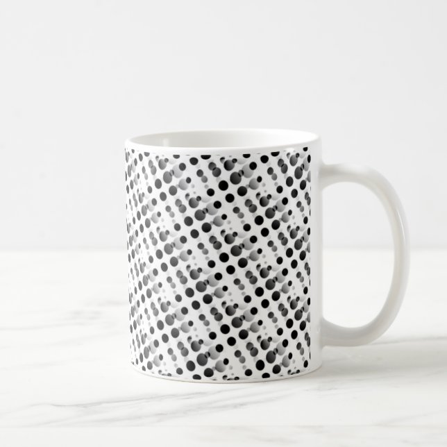 Retro Bubbles Mug, Metallic Grey Coffee Mug (Right)