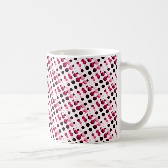 Retro Bubbles Mug, Pink Coffee Mug (Right)