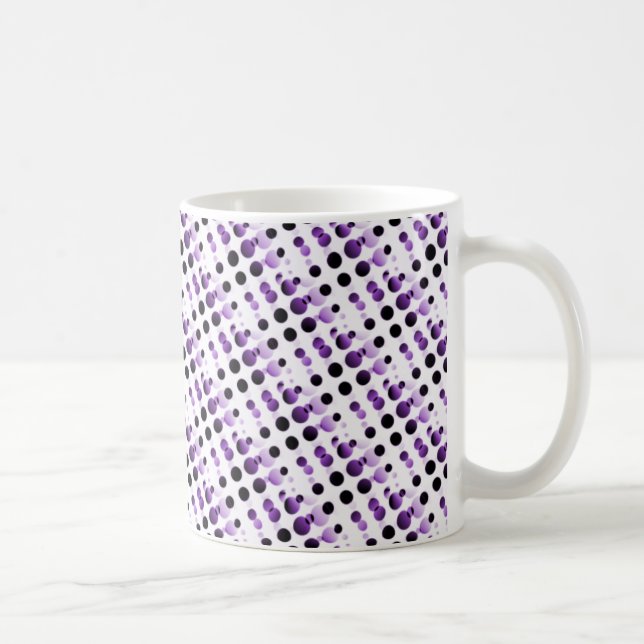 Retro Bubbles Mug, Purple Coffee Mug (Right)
