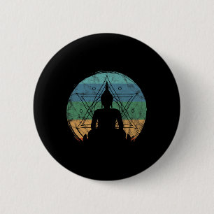 Retro Buddha Buddhist Yoga Spiritual Meditation Ze 6 Cm Round Badge