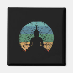 Retro Buddha Buddhist Yoga Spiritual Meditation Ze Magnet