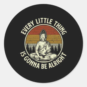 Retro Buddha Vintage Spiritual Quote Buddhism Yogi Classic Round Sticker
