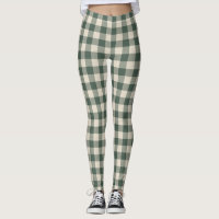 Retro Buffalo Plaid Tartan Pattern Forest Green   