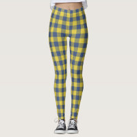 Retro Buffalo Plaid Tartan Pattern Yellow Blue 